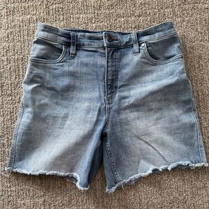 Carve Designs Blue Jean Shorts High-Waisted Frayed Hem